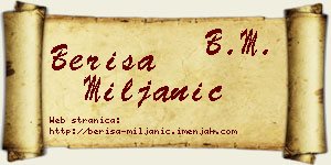 Beriša Miljanić vizit kartica